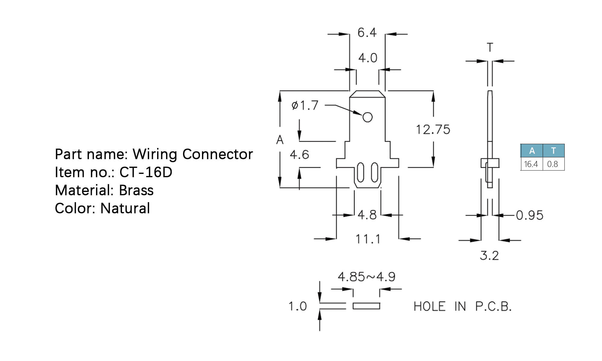 Wiring Connector CT-16D